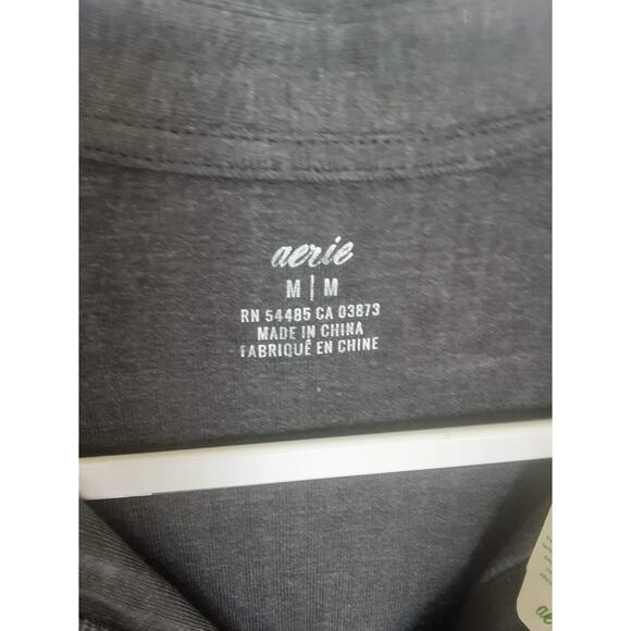 Aerie Ribbed Collared Maxi Dress Long Sleeve Gray Size M - Picture 2 of 6